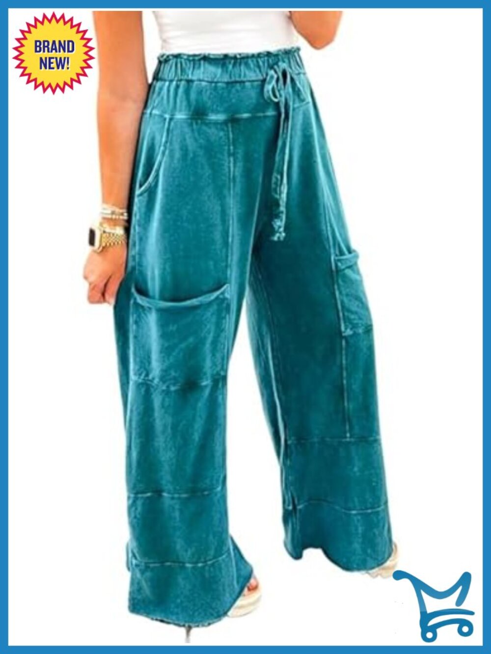 SELINK Women's Casual Straight Leg High Rise Palazzo Pants